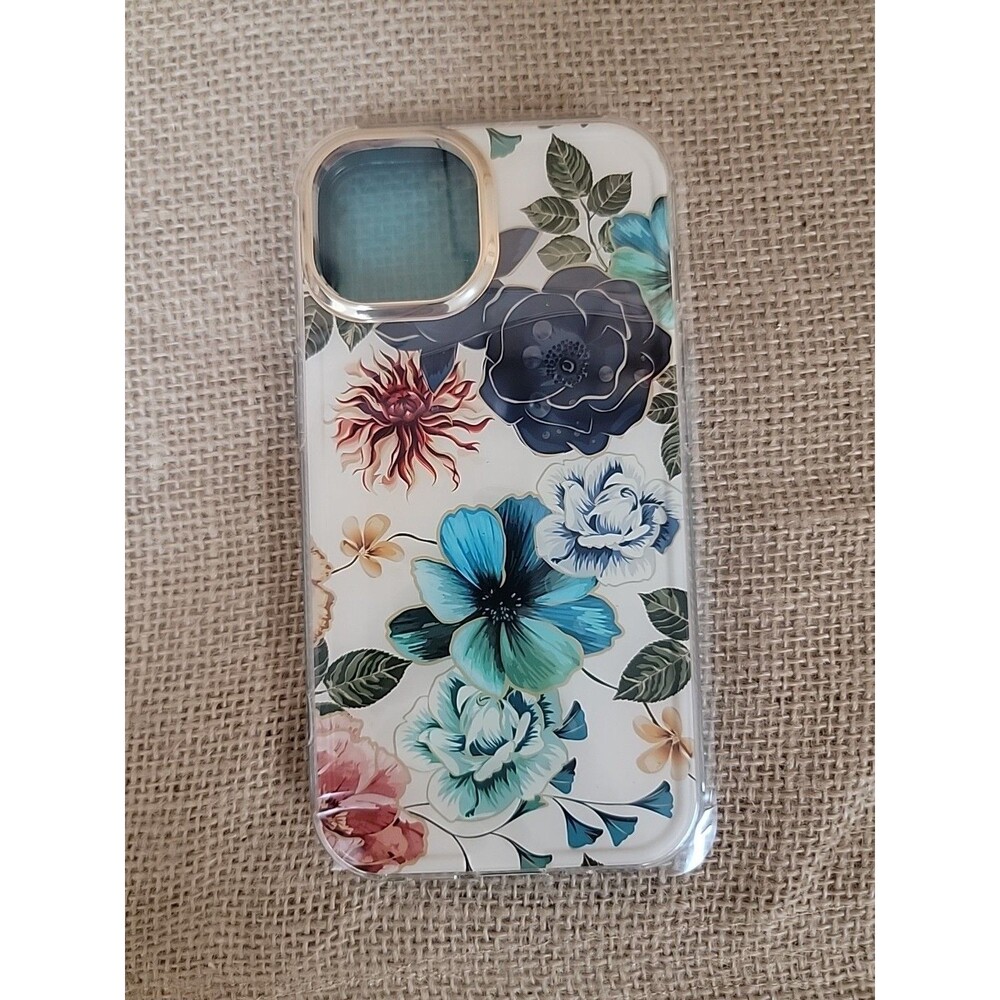 Phone Case For iPhone 14/13 6.1" Teal Flowers